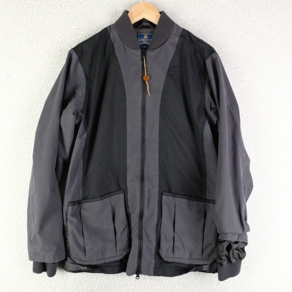 Beretta Jacket Mens Medium Gray Bomber Shooting Full Zip Lightweight Outdoor